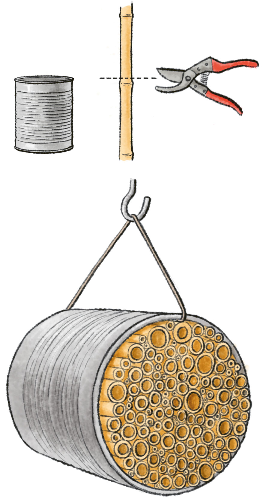 Insektenhotel Zeichnung