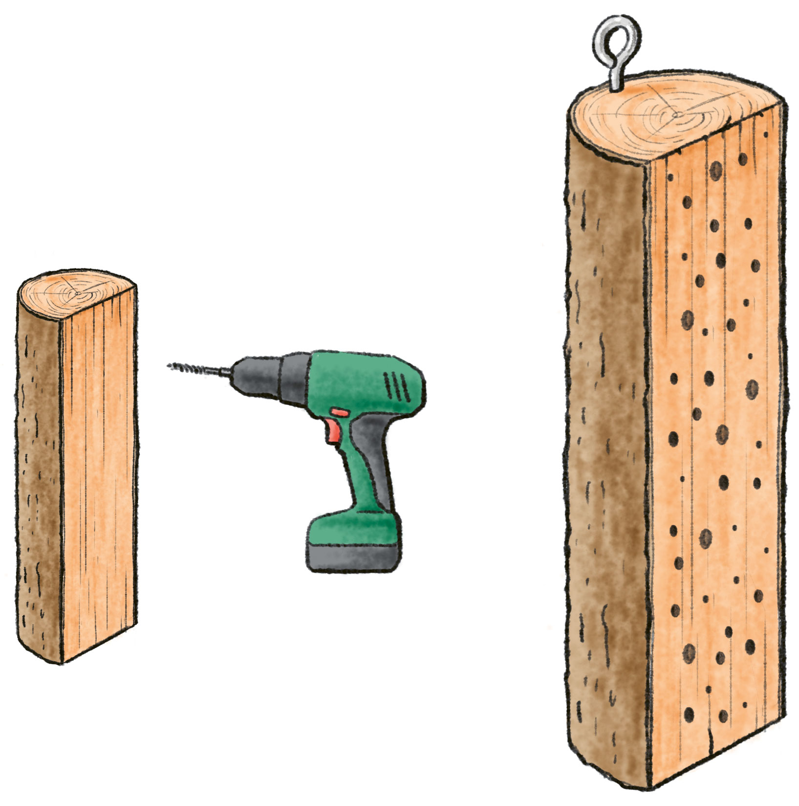 Nisthilfe für Insekten Zeichnung