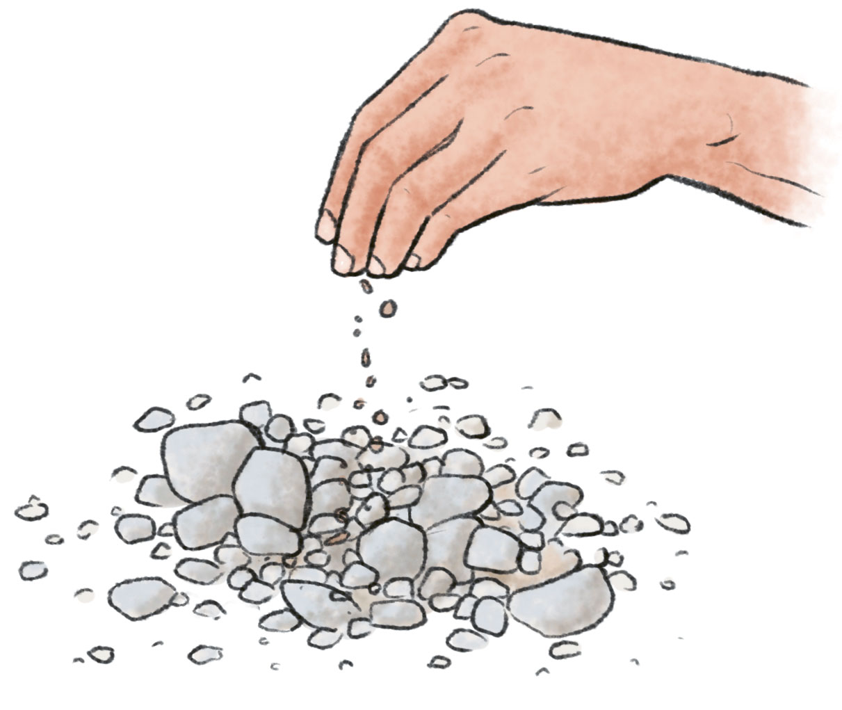 Sand- und Kies Zeichnung